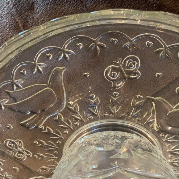 VINTAGE COLONY CRAFTS CRYSTAL GARDEN 2 PIECE CHIP & DIP, NEW IN BOX - Picture 3 of 3